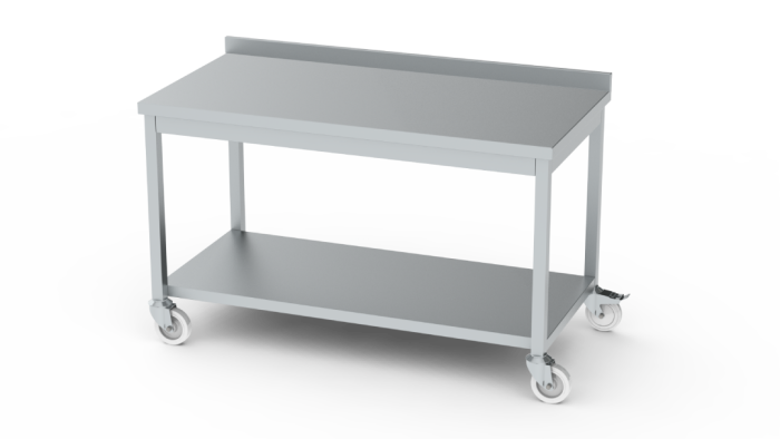 Table en inox adossée - Profondeur 600 – Image 1