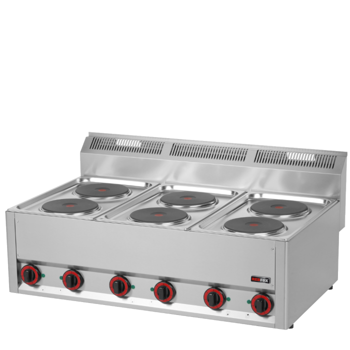 Cuisinière électrique 6 feux sans soubassement | REDFOX 600 – Image 1