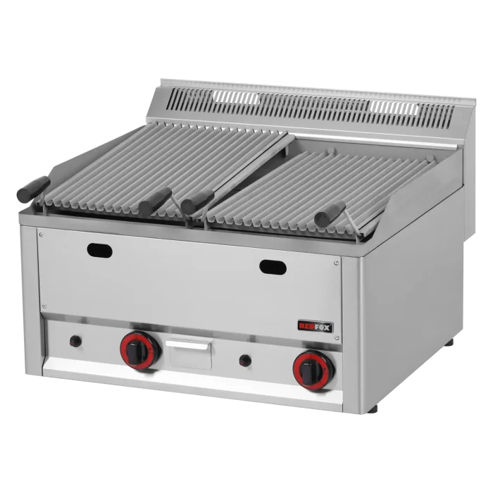 Product-photo-GL-60-GLS-00006253 Grill pierre de lave à gaz double 2x 31×48 | REDFOX 600 – Image 1