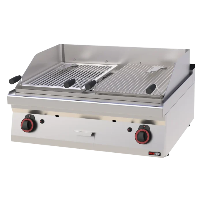 Product-photo-GL-70-08-G-00110077 Grill pierre de lave à gaz double 2x 52x36 | REDFOX 700 – Image 1
