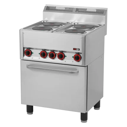 Fourneau électrique avec four à air chaud électrique GN 1/1 - 4x feu 400 V | REDFOX - SPT 60 ELS