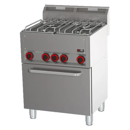 Fourneau combiné avec four à air chaud électrique GN 1/1 - 4x brûleur | REDFOX - SPT 60 GL