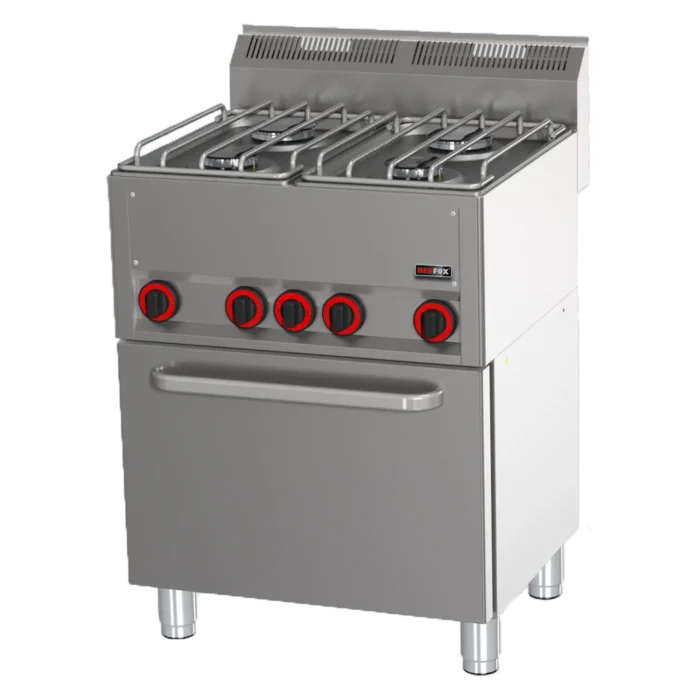 SPT-60-GL Fourneau combiné avec four à air chaud électrique GN 1/1 - 4x brûleur | REDFOX - SPT 60 GL – Image 1