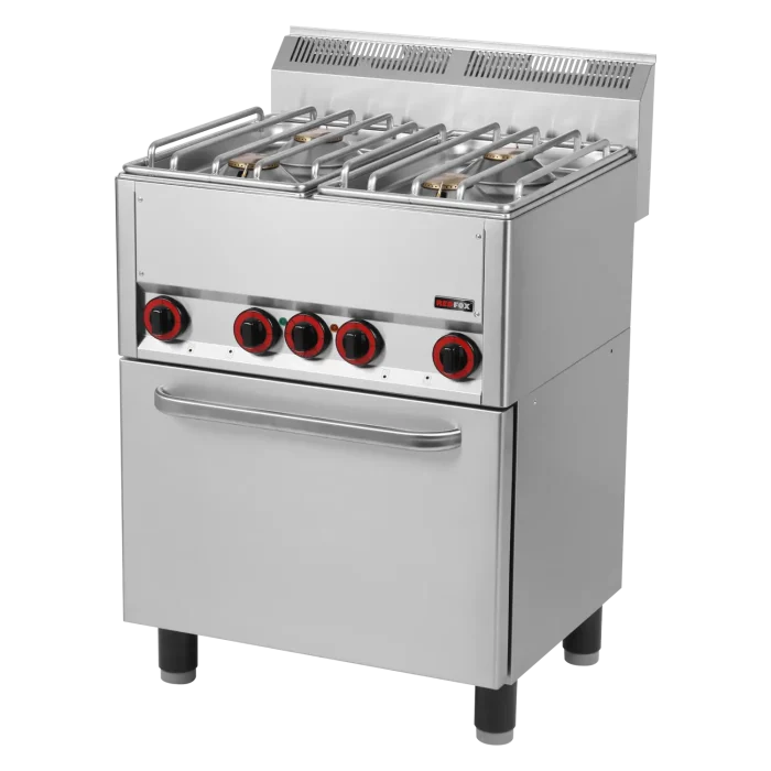 SPT-60-GLS Fourneau combiné avec four à air chaud électrique GN 1/1 - 4x brûleur | REDFOX - SPT 60 GLS – Image 1