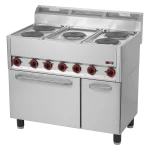 Fourneau électrique avec four à air chaud électrique GN 1/1 - 5x feu 400 V | REDFOX - SPT 90/5 ELS