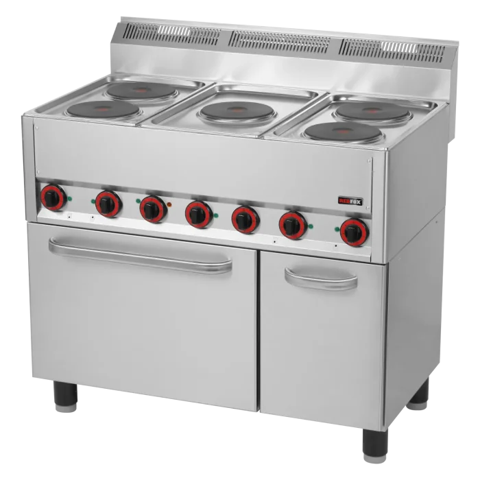 SPT-90-5-ELS Fourneau électrique avec four à air chaud électrique GN 1/1 - 5x feu 400 V | REDFOX - SPT 90/5 ELS – Image 1
