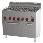 Fourneau combiné avec four à air chaud électrique GN 1/1 - 5x brûleur | REDFOX - SPT 90/5 GL