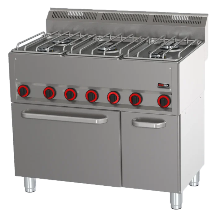 Fourneau combiné avec four à air chaud électrique GN 1/1 - 5x brûleur | REDFOX - SPT 90/5 GL – Image 1