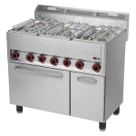 Fourneau combiné avec four à air chaud électrique GN 1/1 - 5x brûleur | REDFOX - SPT 90/5 GLS