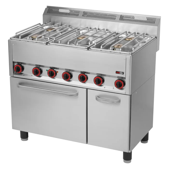 SPT-90-5-GLS Fourneau combiné avec four à air chaud électrique GN 1/1 - 5x brûleur | REDFOX - SPT 90/5 GLS – Image 1