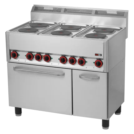 Fourneau électrique avec four à air chaud électrique GN 1/1 - 6x feu 400 V | REDFOX - SPT 90 ELS