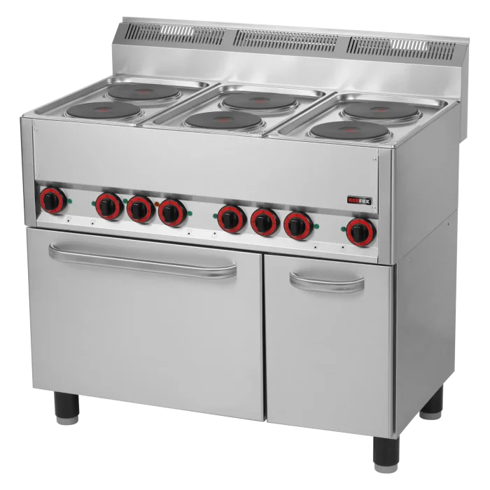 SPT-90-ELS Fourneau électrique avec four à air chaud électrique GN 1/1 - 6x feu 400 V | REDFOX - SPT 90 ELS – Image 1