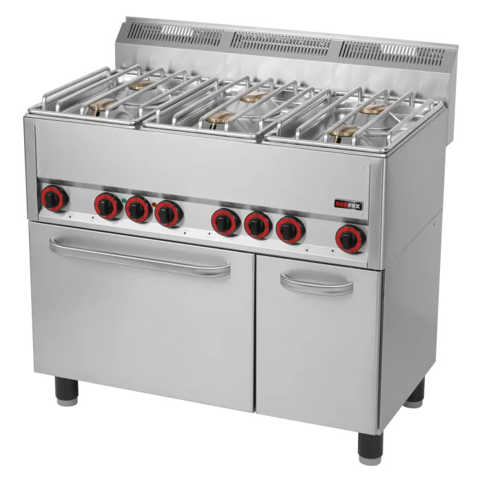 SPT-90-GLS Fourneau combiné avec four à air chaud électrique GN 1/1 - 6x brûleur | REDFOX - SPT 90 GLS – Image 1